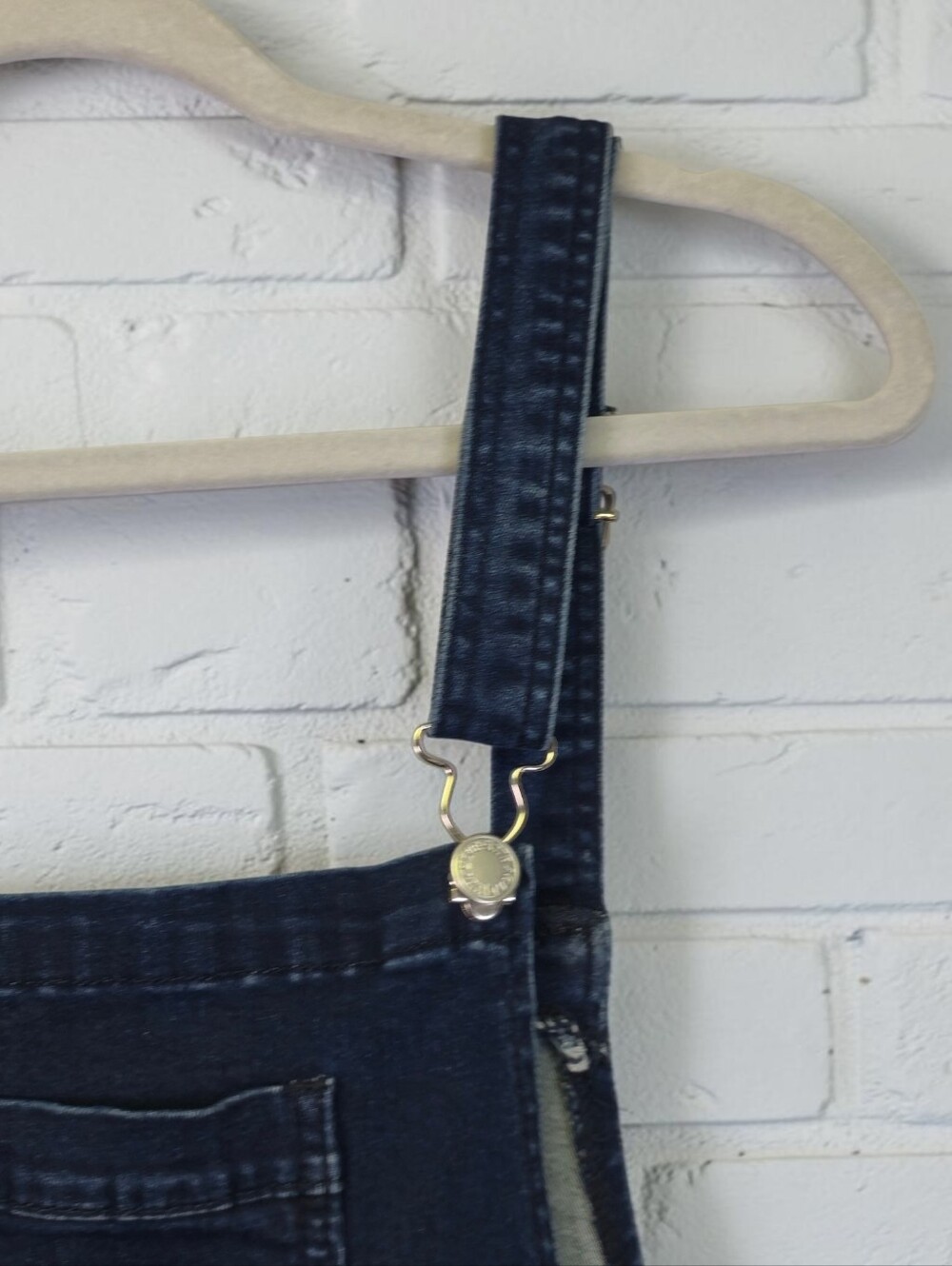 Judy Blue Overall Cut Off Jean Short Dark Stretch Denim Women's Size Large - Picture 4 of 15
